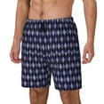 thumbnail image 2 of Haiem Purple and Blue Squares Mens Swim Trunks with Compression Liner 2 in 1 Swimming Shorts Stretch Swimwear Quick Dry,Board Shorts-XX-Large, 2 of 9