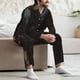 thumbnail image 5 of Balery Cool Skull Western Cowboy Pijama para Hombre de Dos Piezas con Manga Larga, Conjunto de Dormir y Descanso Suave con Bolsillos-Medium, 5 of 5