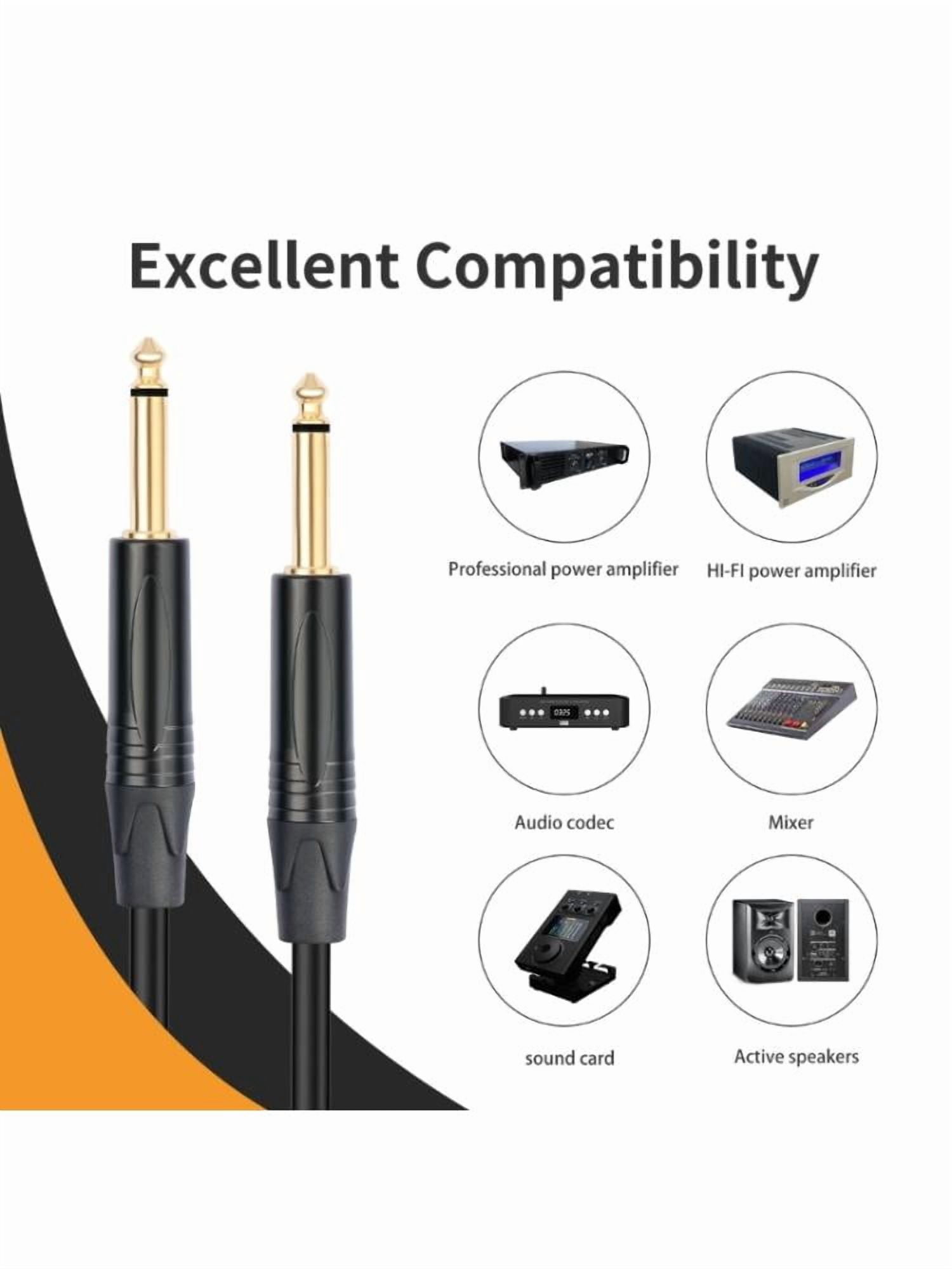 Durable 6.35mm Male To Male Audio Cord 1/4inch Guitar Instrument Cable For Audio Interfaces And Mixer Sound Recording