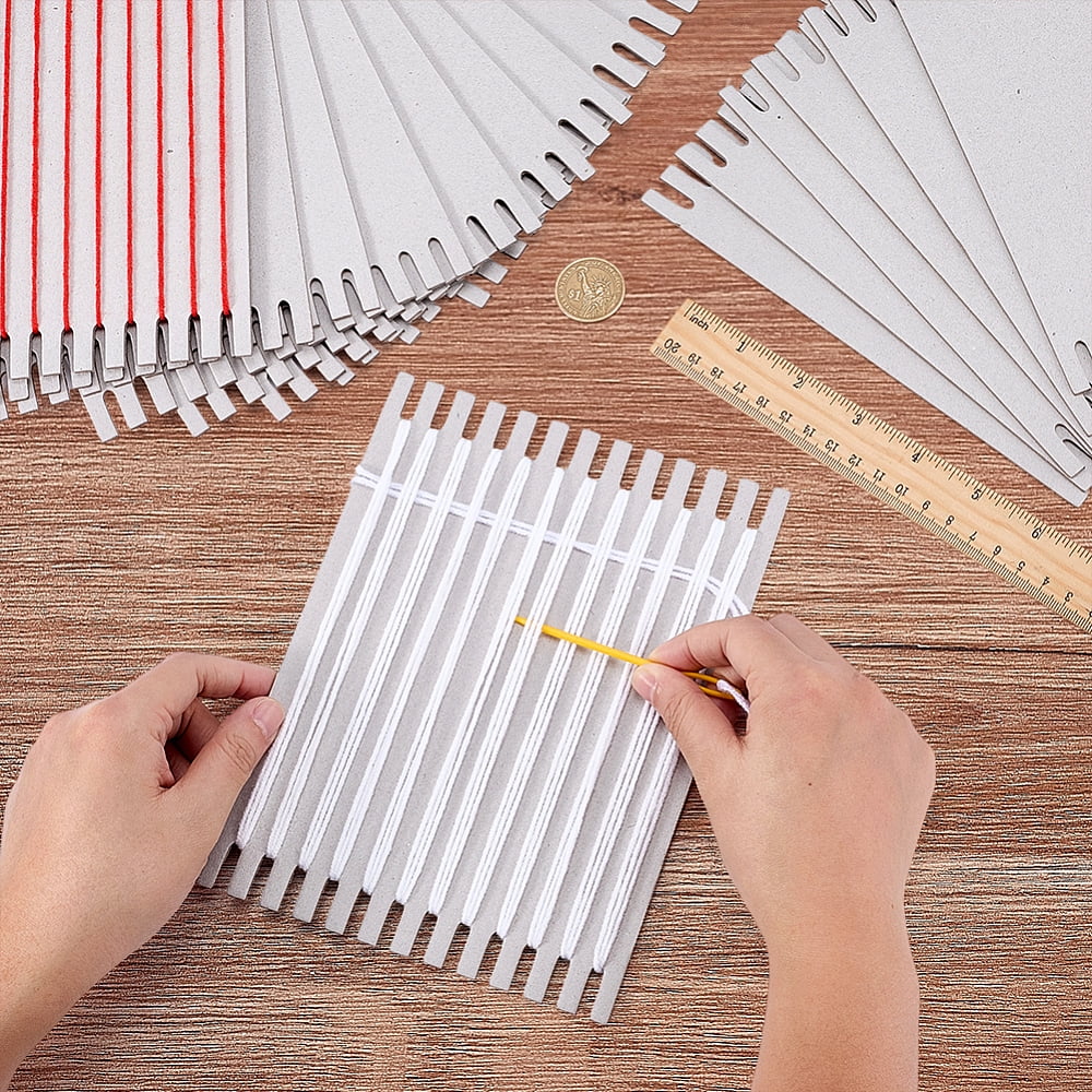 Cardboard Weaving Looms Rectangle Weaving Boards for Beginners Knitting Crochet Tapestry Handmade Arts Crafts Gainsboro 20x15x0.2cm