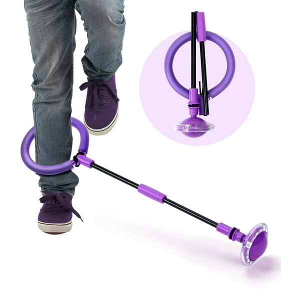 Mumba Kids Foldable Ankle Skip Ball Flash Jump Colorful Sports Swing Ball, Fitness Jump Rope Fat Burning Game for Adults and Children (Purple)