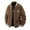 Brown, variant on IWRICH Men's Casual Shirts Corduroy Button down Varsity Jacket Long Sleeve Bomber Baseball Jacket Black M
