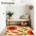thumbnail image 3 of ODIKA 6'x9' Machine Washable Non-Slip Area Rug, Harvest Season Poppy Meadow with Autumn Florals High Traffic Rug, Beige, 511428, 3 of 7