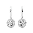 thumbnail image 4 of 2 Carat IGI Certified Round Shape Lab Grown Diamond Earrings | 18K White Gold | Bella Vintage Dangling Lab Diamond Earrings | Prong Setting | FG-VS Quality Friendly Diamonds, 4 of 6