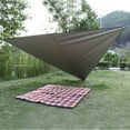 thumbnail image 4 of Toldo triangular portátil para acampar, protector solar, supergrande, resistente al viento, para exteriores (revestido en verde claro y plateado, 4 x 4 x 4 m), 4 of 11