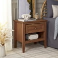thumbnail image 2 of SAFAVIEH Sondra Traditional 2 Drawer Nightstand,Walnut/Gold, 2 of 14