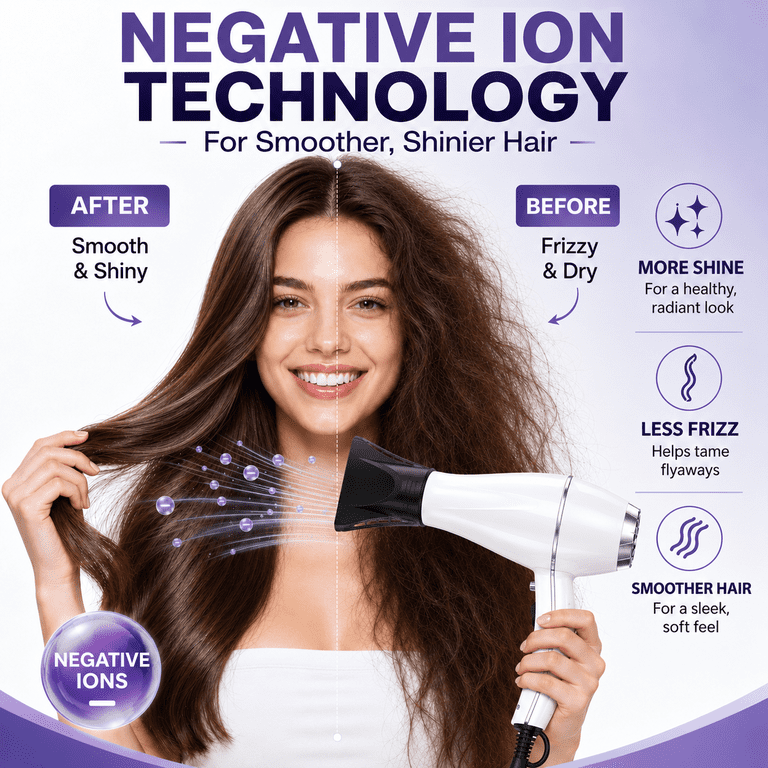 NEXPURE Hair Dryer, 1875W Ionic Blow Dryer, Fast Drying with