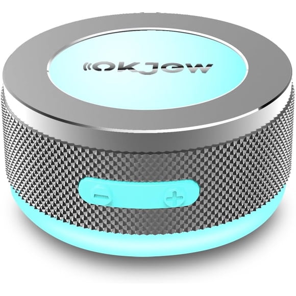 Altavoz inalámbrico de conducción ósea, altavoces vibratorios Bluetooth con luces LED coloridas, altavoz portátil de absorción de superficie para efectos de sonido únicos, ideal para uso en el,Gris