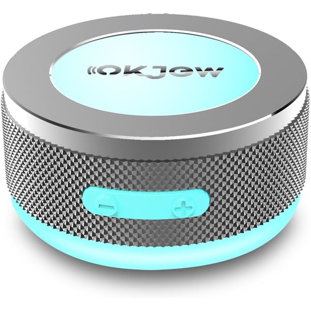 Altavoz inalámbrico de conducción ósea, altavoces vibratorios Bluetooth con luces LED coloridas, altavoz portátil de absorción de superficie para efectos de sonido únicos, ideal para uso en el,Gris