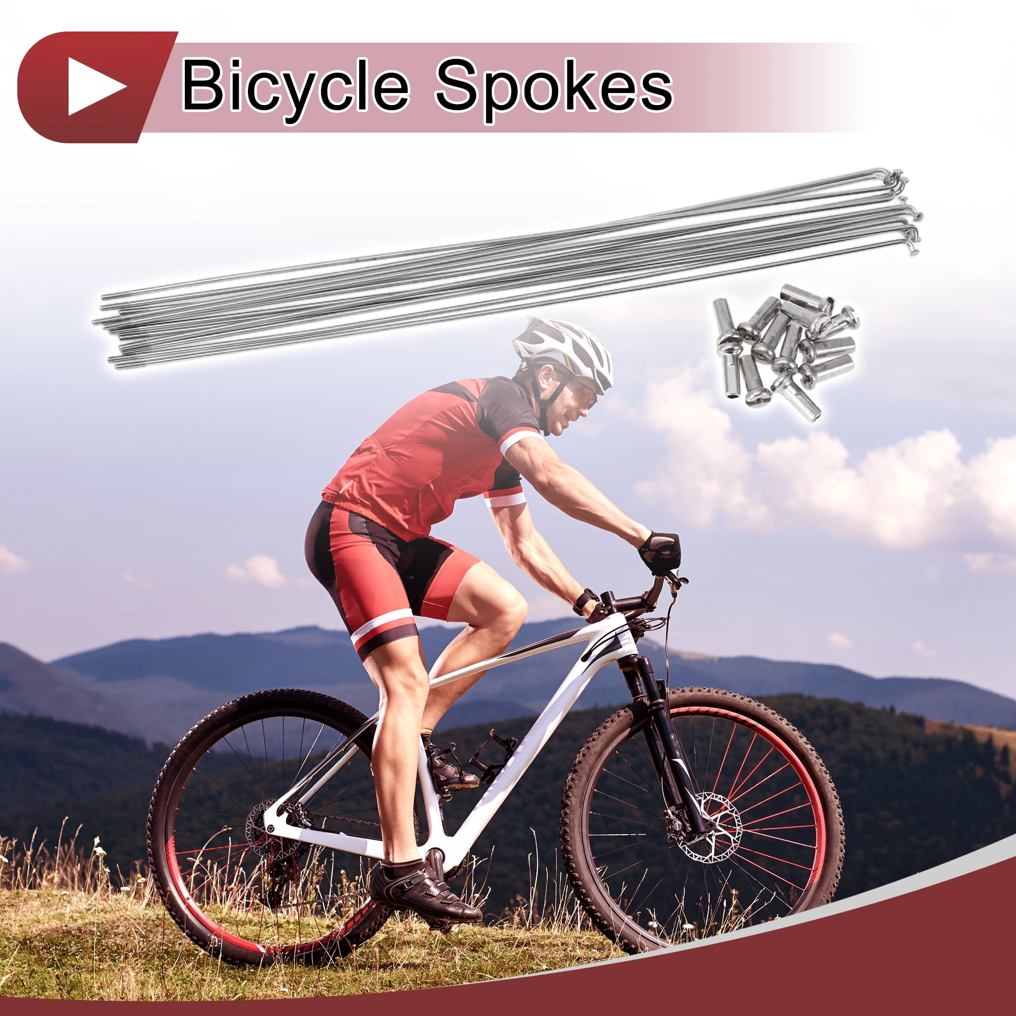 Unique Bargains 12 Set 14G Bicycle Spokes 14G Bike Wheel Spoke 304 Stainless Steel 283mm