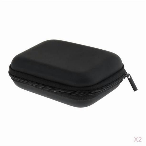 2x Caja de Bolsa de Almacenamiento de Accesorios de Micrófono Negro