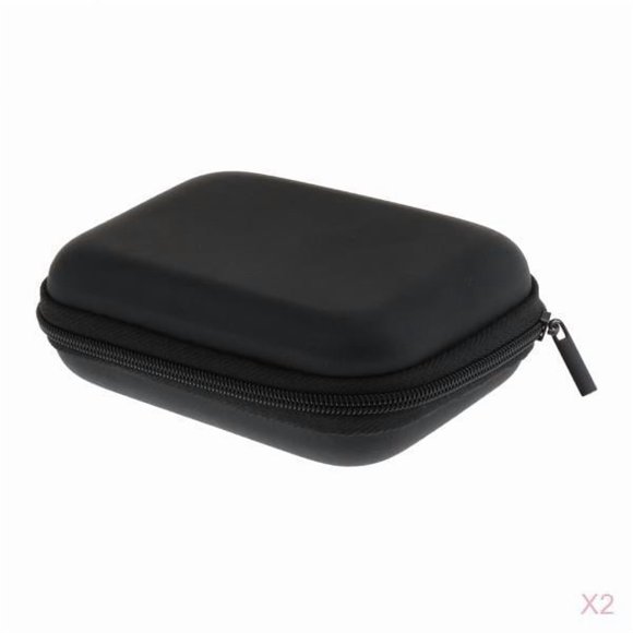 2x Caja de Bolsa de Almacenamiento de Accesorios de Micrófono Negro