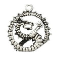 thumbnail image 1 of Sterling Silver 16" .8mm Box Chain 3D Oriental Dragon In A Spiked Circle Pendant Necklace, 1 of 2
