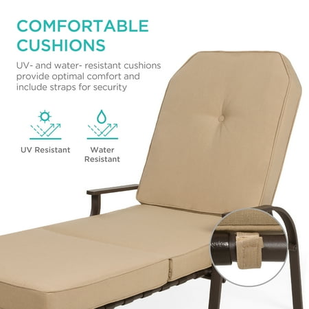 Best Choice Products Adjustable Outdoor Chaise Lounge Chair for