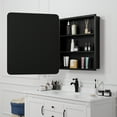 thumbnail image 2 of 30"x24" Rectangle Recessed/Surface Mount Medicine Cabinet with Mirror,Black, 2 of 5