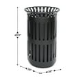 thumbnail image 5 of Flash Furniture Commercial Grade Black Outdoor Round Slatted Steel 37 Gallon Trash Can with Removable Inner Bin, 5 of 14
