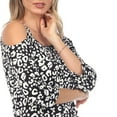thumbnail image 5 of White Mark Fashion Casual Leopard Print Cold Shoulder Top, Women's, 5 of 6
