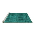 thumbnail image 2 of Ahgly Company Machine Washable Indoor Round Persian Turquoise Blue Traditional Area Rugs, 4' Round, 2 of 4