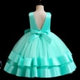 thumbnail image 4 of Vestido De Bebé De 2 A 8 Años De Edad Falda De Algodón De color Sólido Con clip Para El Pelo De Lazo , Fiesta De Cumpleaños Para Niños Con Regalos, 4 of 4