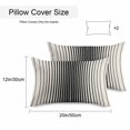 thumbnail image 2 of Black Striped Outdoor Pillow Covers 20x12 Inch Lumbar Pillow Covers Set of 2 Waterproof Decorative Throw Pillow Cases Farmhouse Beige Stripes Vintage Rustic Cushion Covers for Patio Garden Couch, 2 of 8