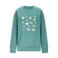 thumbnail image 4 of Craaazy Women's Valentines Round Neck Shirts Love Heart Printed Long Sleeve Tops, 4 of 5