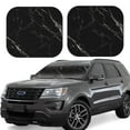 thumbnail image 2 of Bingfone Black Marble Texture Abstract Print 2-Piece Sun Shade Front Windshield - Foldable Car Front Window Sunshades For Most Sedans Suv Truck - Large, 2 of 7
