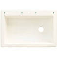 thumbnail image 3 of Transolid Radius 33in x 22in silQ Granite Drop-in Single Bowl Kitchen Sink with 2 CB Faucet Holes, In White, 3 of 4