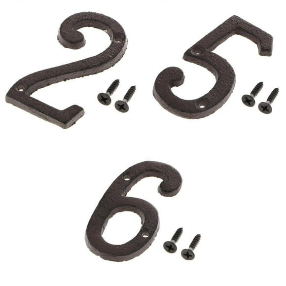 GUOOL 3Pcs Metal Doorplate Sign DIY Crafts 2 5 6 for Office Building Door Ornament