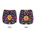 thumbnail image 6 of Uemuo Cinco De Mayo Floral Pattern Women's Athletic Shorts High Waisted Running Shorts with Liner Pockets Gym Elastic Workout Shorts-X-Large, 6 of 9