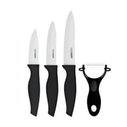 GEEKHOM Advanced Ceramic Non- Stick Knife Set of 4, 3 Paring Knives with 1 Peeler