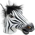 thumbnail image 1 of Full Head Zebra Rubber Mask Latex Animal Creepy For Halloween Party, 1 of 4