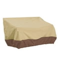 thumbnail image 2 of Bench Cover Oxford Patio Sofa Bench Protector; Dust Protector Garden Couch Cover Outdoor Furniture Protector, Beige and Coffee, 2 of 9