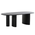 thumbnail image 2 of Benjara Cid Sami 87 Inch Dining Table, Triple Pedestal Legs, Black Solid Wood Frame, 2 of 6
