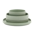 thumbnail image 5 of Gibson Elite Deerfield 16-Piece Stoneware Dinnerware Set – Stackable Plates and Bowls, Reactive Glaze Finish, Service for 4 - Matte Green, 5 of 18