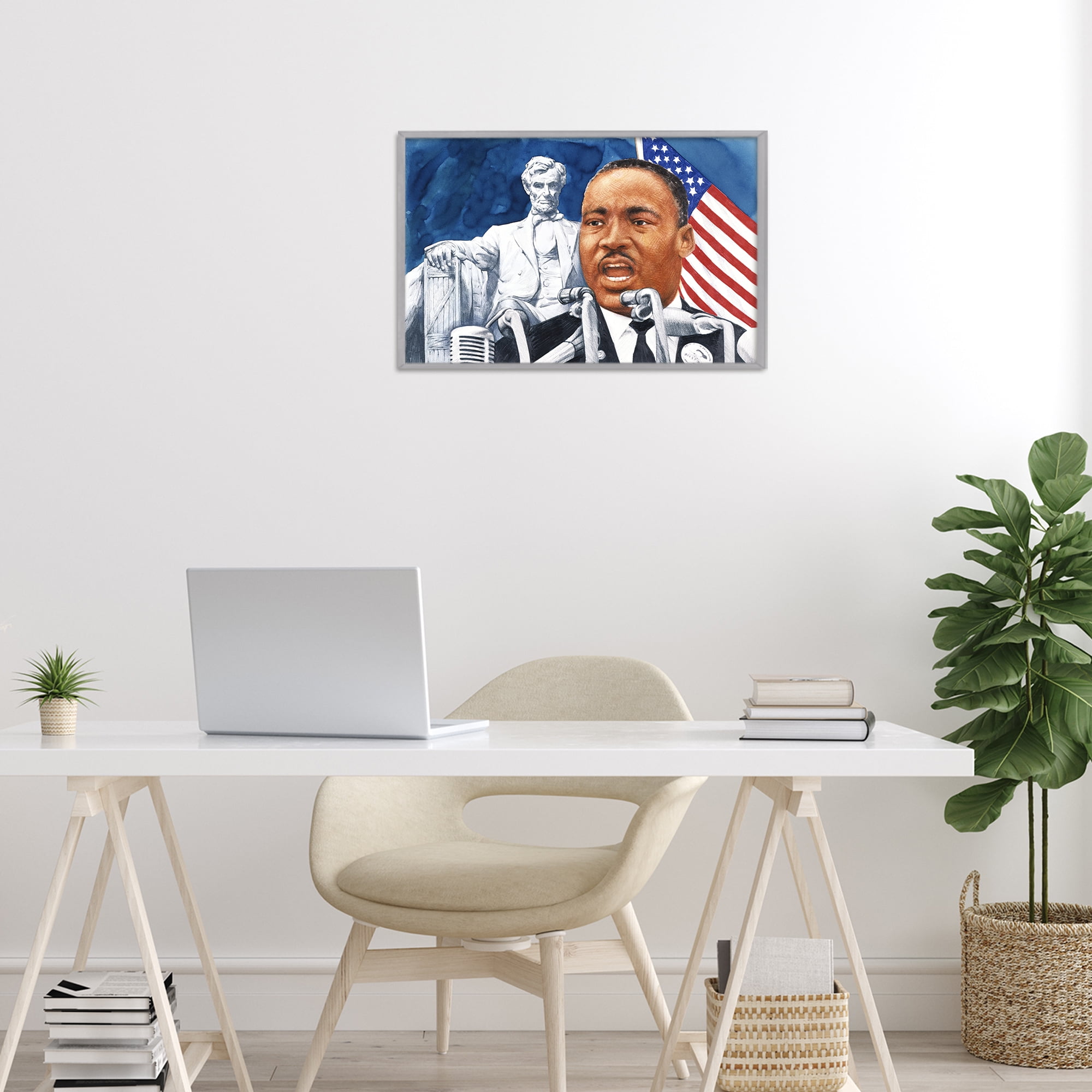 1960s American Speech Portrait Gray Framed Giclee Art, design by Wind River Studios