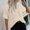 thumbnail image 5 of Mittory Women's Shirts Short Sleeve V Neck Summer Tops Business Casual Collared Shirts Loose Tees, 5 of 8