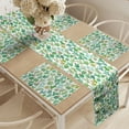 thumbnail image 2 of Ambesonne Cactus Table Runner & Placemats, Mexican Theme Cacti Plants, Placemat 4 pcs + Runner 14"x72", White and Seafoam, 2 of 2