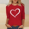 thumbnail image 2 of RXMEKW Haut à Manches 3/4, T-Shirt Ample à Manches Trois-Quarts et Col Rond Imprimé pour Femmes, 2 of 8