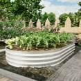thumbnail image 2 of 2Pcs Galvanized Raised Garden Bed Kit, Galvanized Planter Raised Garden Boxes Outdoor, Oval Metal Raised Garden Beds for Vegetables,Flowers,8x4x1ft, 2 of 7