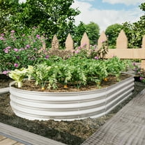 BARONAGE 8 x 4 x 1ft Raised Garden Bed Kit, Galvanized Planter Raised Garden Beds, Heavy Duty, 2 pcs Silver