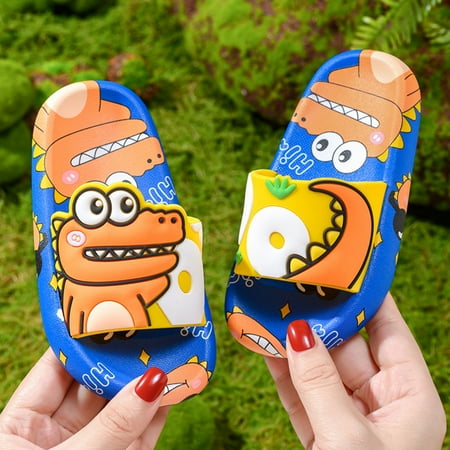 

Daqian House Slippers for Kids on Clearance Boys Cute Cartoon Slippers Soft Breathable Anti-Slip Bedroom Home Slippers Kids Slippers for Girls