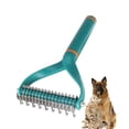 thumbnail image 1 of Cepillo para perros y gatos para quitar y quitar el pelo, cepillo de doble cara, peine rastrillo para perros y gatos de pelo largo y corto, verde, 1 of 5