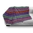 thumbnail image 3 of East Soft Flannel Fleece Throw Blanket, Geometric Abstract Pattern on Horizontal Colorful Stripes Doodle Style Retro, Cozy Plush for Indoor and Outdoor Use, 50" x 60", Multicolor, by Ambesonne, 3 of 6