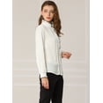 thumbnail image 4 of INSPIRE CHIC Camisa Blusa Manga Larga Botones Volantes Oficina Trabajo Para Mujer Blanco M, 4 of 6