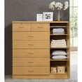 thumbnail image 3 of Pemberly Row Tall 7 Drawer Chest with 2 Locking Drawers and Garment Rod or Extra Storage in Beech, 3 of 5