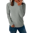 thumbnail image 2 of Soyumi Sweatshirt for Women Cotton Cardigan Chic Crewneck Long Sleeve Shirts for Women Womens Sweatshirts Fitted Casual tops Womens Blouses Going Out tops Casual Y2K Soft Boho tops Winter, Light Ashy, 2 of 6
