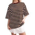 thumbnail image 2 of T-shirt Rayé pour Femmes 2026 Été Tendance Manches Courtes Col Rond Confortable Léger, 2 of 4