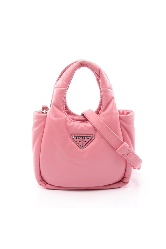 Pre-Owned Prada padded handbag, leather, women's, pink (Good)