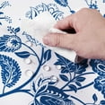 thumbnail image 6 of Blue and Yellow Tablecloth, Vintage Blue Floral Table Cloth, Rustic Pastoral Stripe Bordered Tablecloths for Indoor and Outdoor, Spring, Picnic, Dinning Table(Rectangle, 60" x 120"), 6 of 6