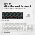 thumbnail image 7 of Mechanical Gaming Keyboard,Rainbow RGB Backlit Gaming Wired Keyboards Compact Mini 61 Keys Portable 60 Percent Mechanical Keyboard with Black Keycaps,for Windows Laptop PC Linear Blue Switch, 7 of 7